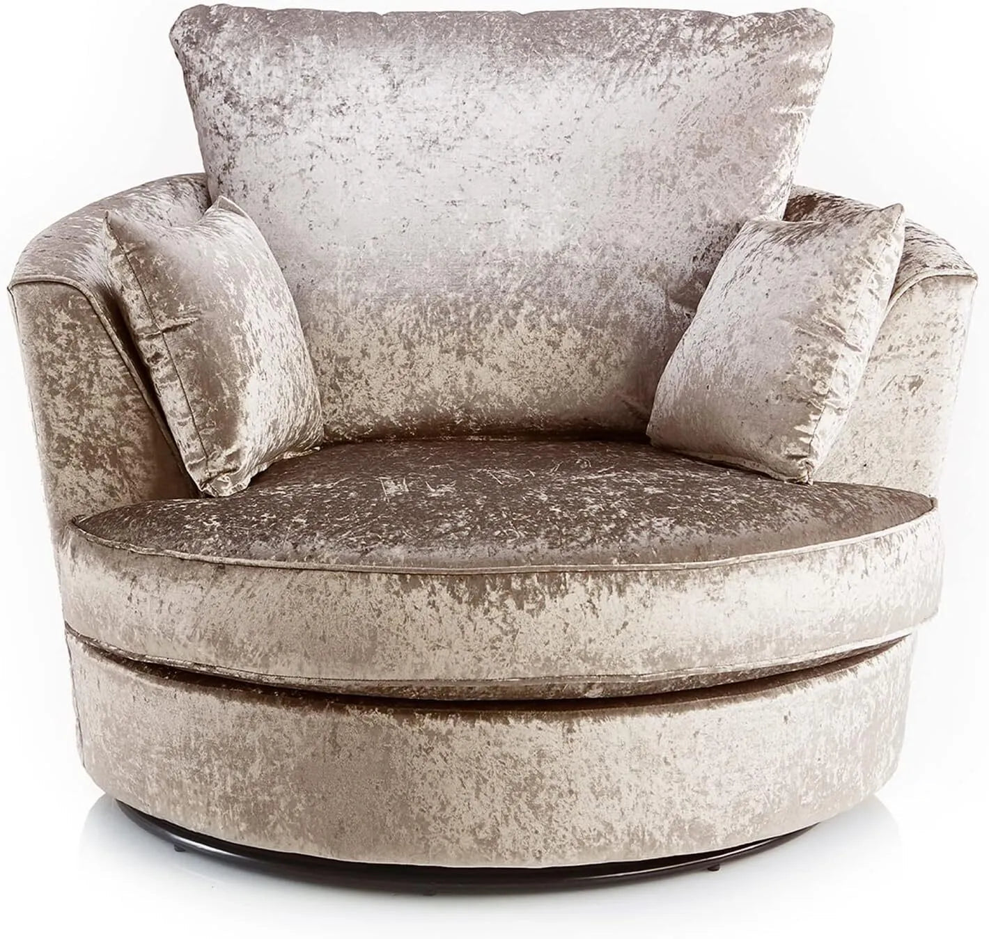 Crushed Velvet Cuddle Swivel Chair