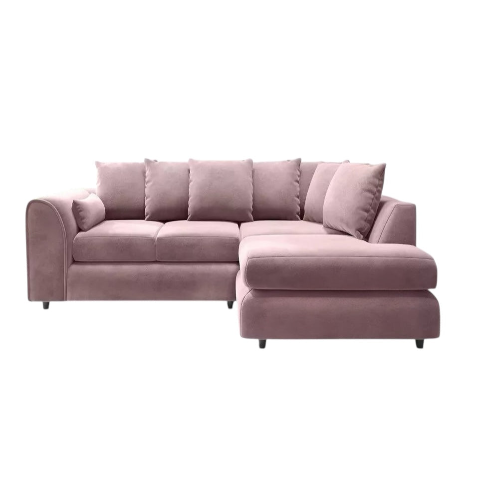PLUSH VELVET SCATTER BACK L SHAPE SOFA