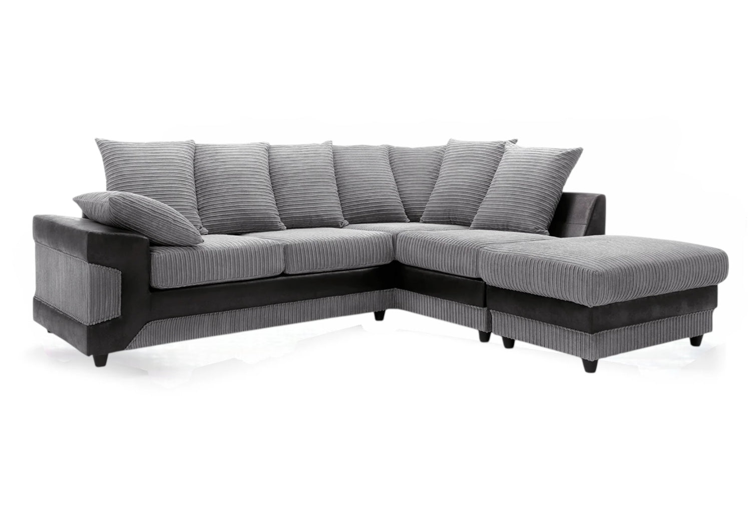 Dino Jumbo Cord L-Shape Corner Sofa & Footstool