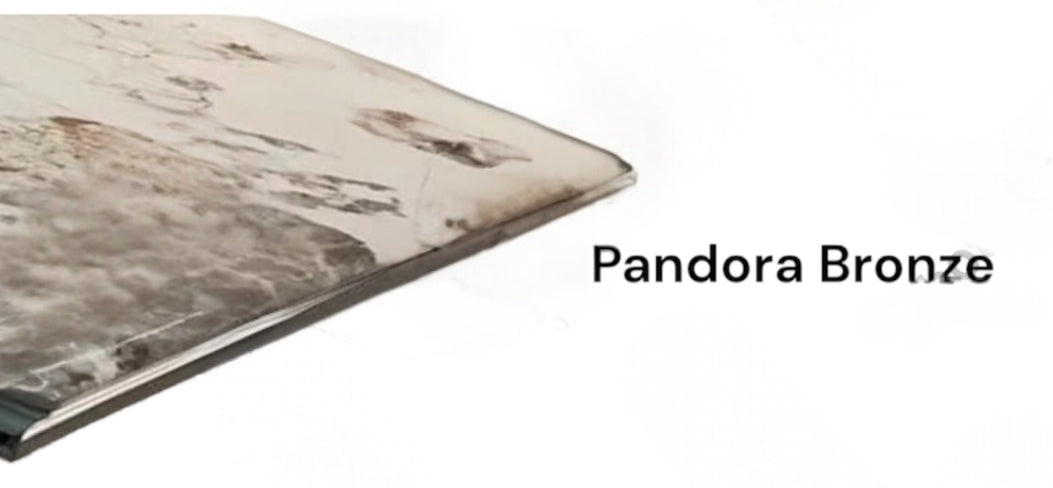 Xena 180cm Marble Top Dining Table in Pandora Bronze