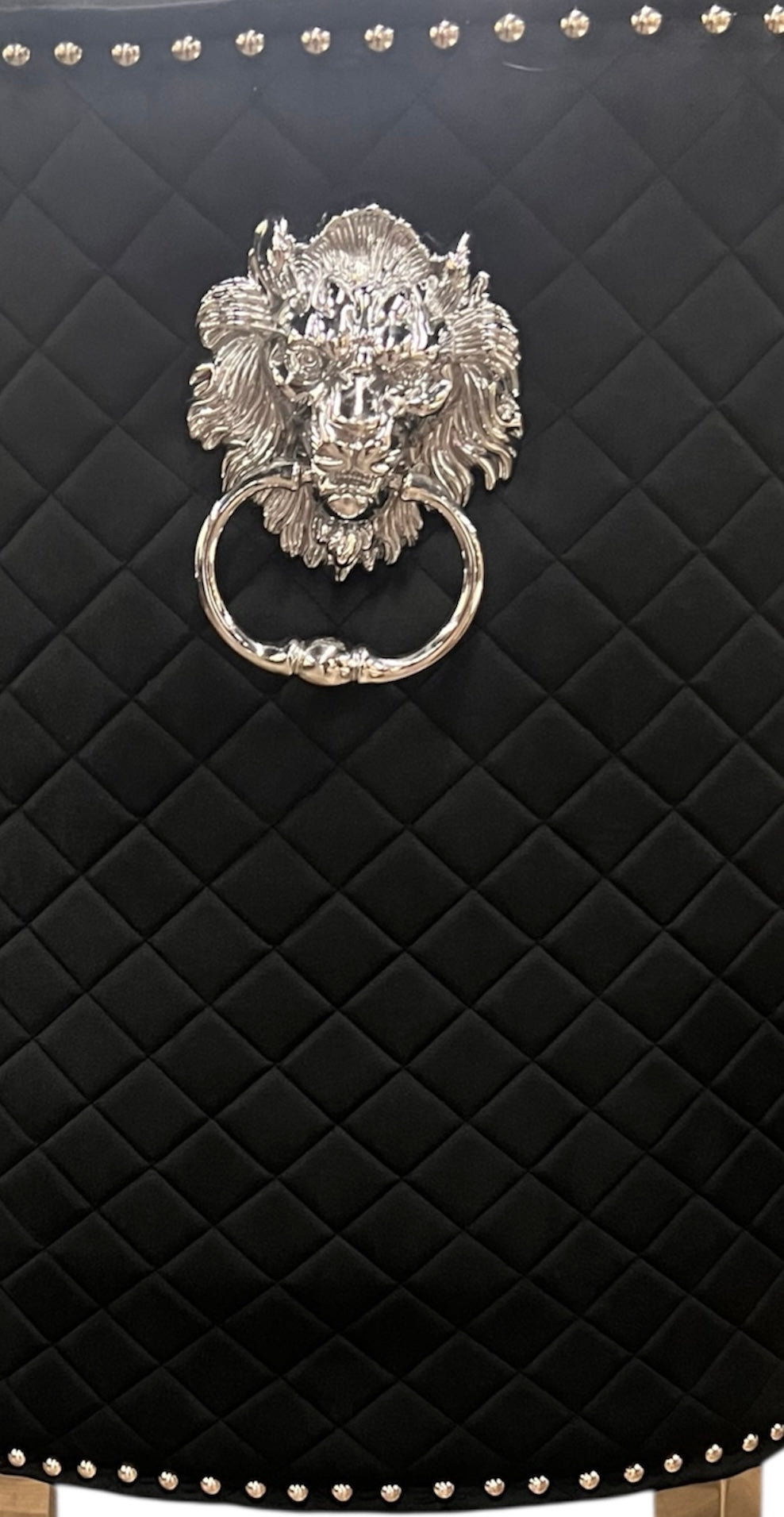 Majestic Lion Knocker Velvet Dining Chair