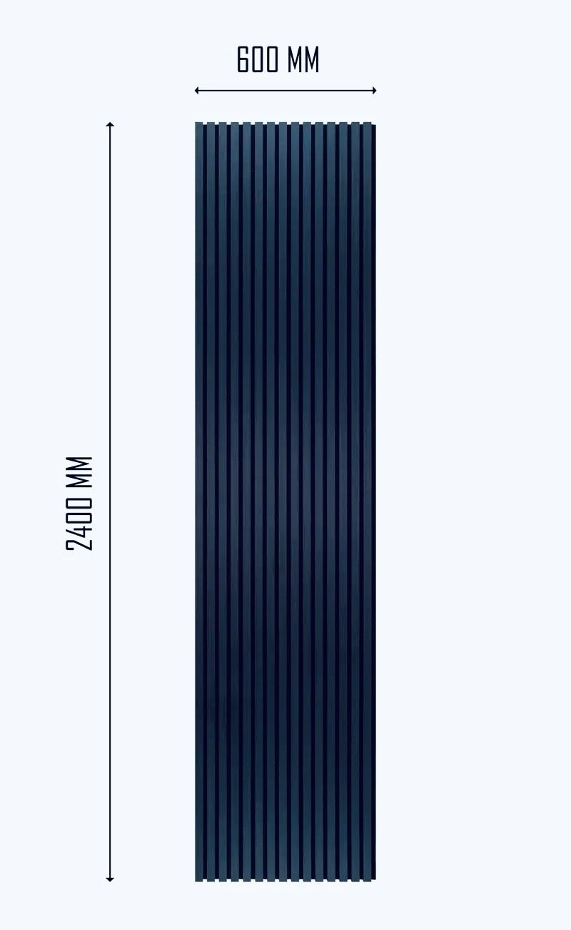 Acoustic Wood Slatted Wall Panels 240 X 60cm - 8 Colours Available