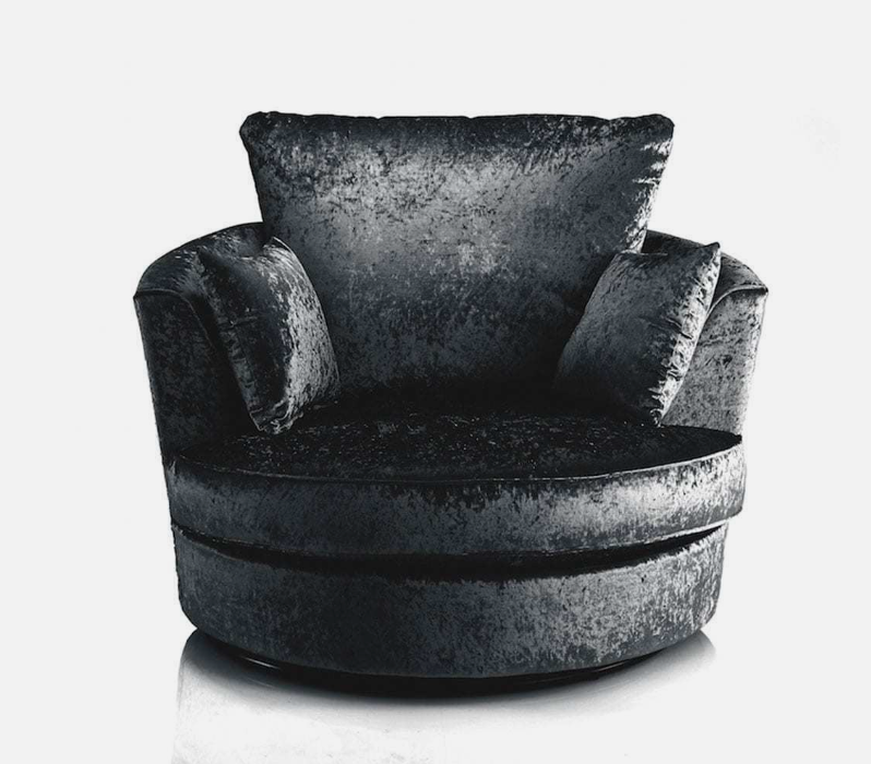 Crushed Velvet Cuddle Swivel Chair