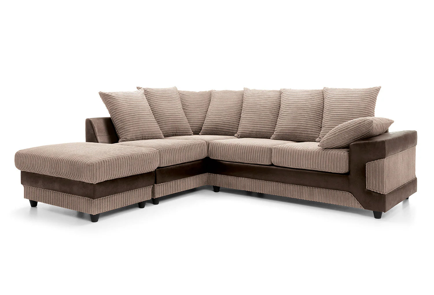 Dino Jumbo Cord L-Shape Corner Sofa & Footstool