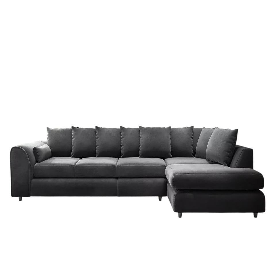 XL-5 Seater Plush Velvet Scatter Back Corner Sofa
