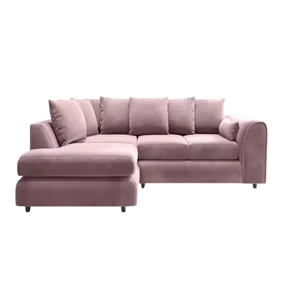 PLUSH VELVET SCATTER BACK L SHAPE SOFA