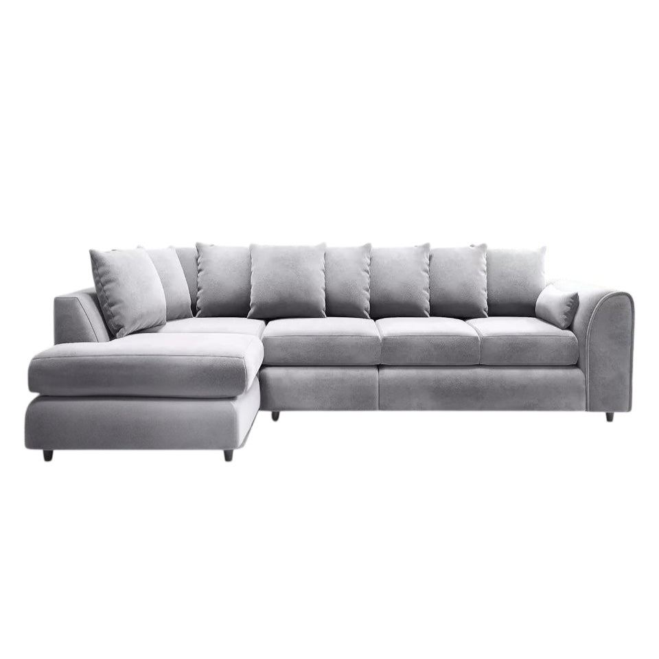 XL-5 Seater Plush Velvet Scatter Back Corner Sofa