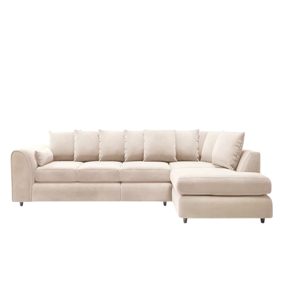 XL-5 Seater Plush Velvet Scatter Back Corner Sofa