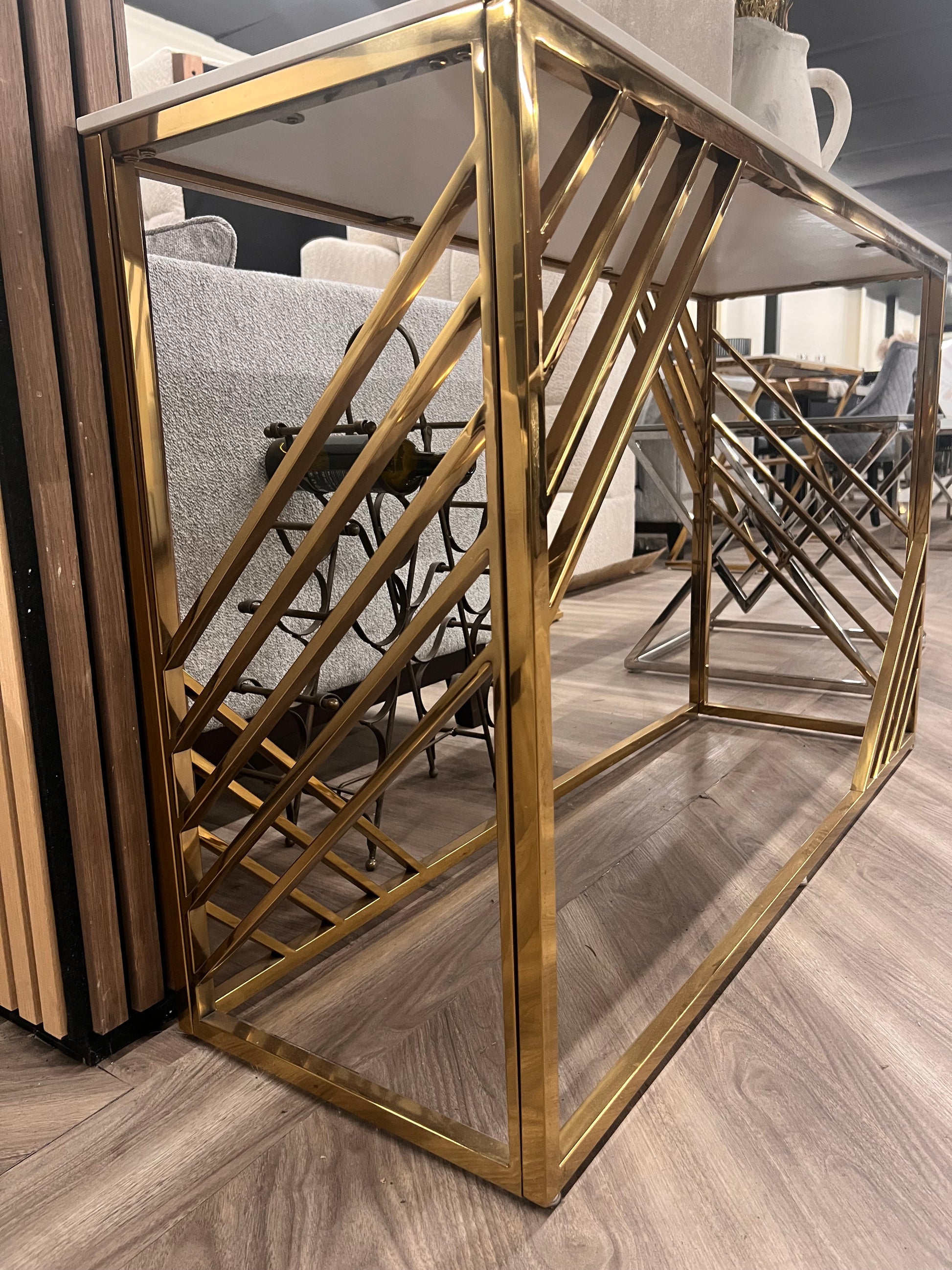 Azuri Gold Marble Console Table
