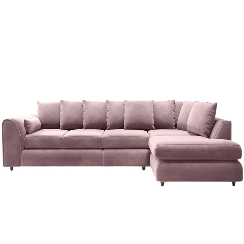 XL-5 Seater Plush Velvet Scatter Back Corner Sofa