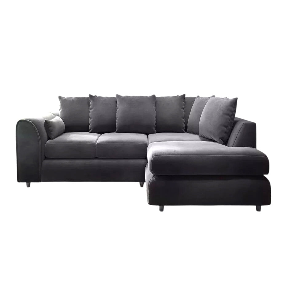 PLUSH VELVET SCATTER BACK L SHAPE SOFA