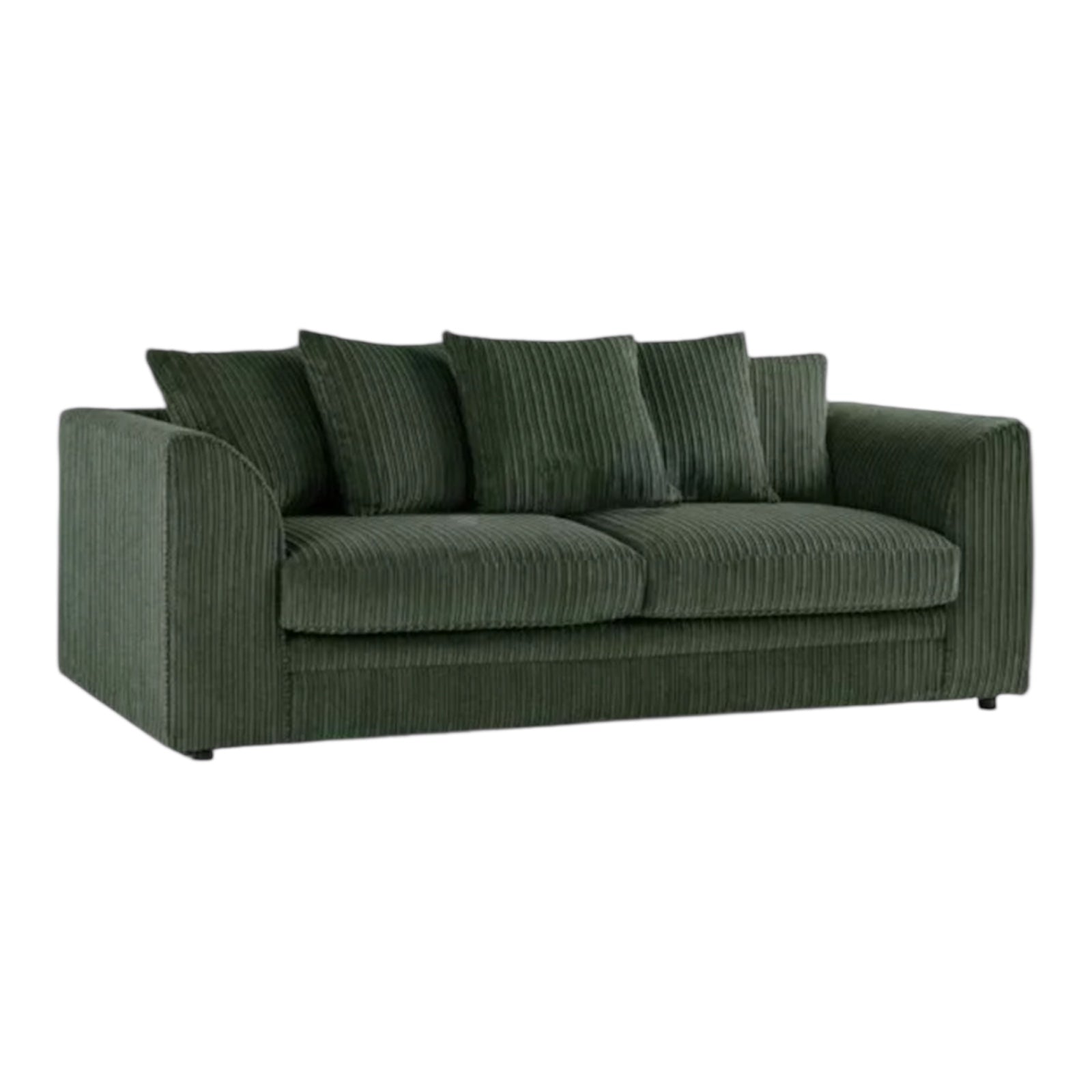 Forest Green - Jumbo Cord 3+2 Seater - Corner Sofa Suite Set - Footstool & Swivel Chair