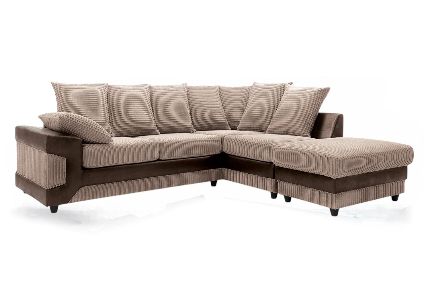 Dino Jumbo Cord L-Shape Corner Sofa & Footstool