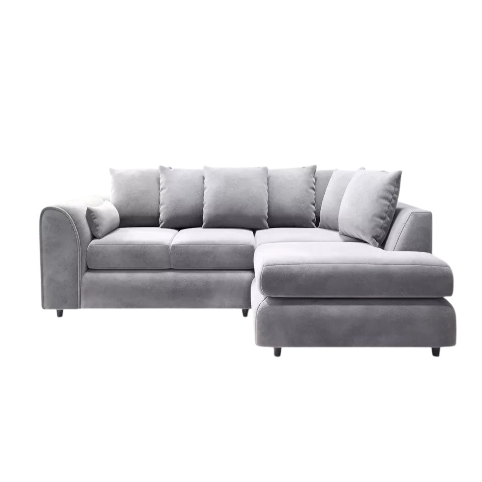 PLUSH VELVET SCATTER BACK L SHAPE SOFA