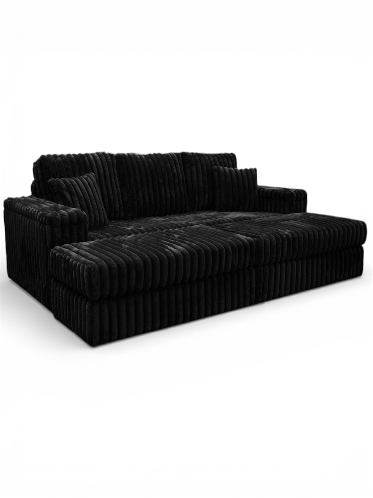 Luxe Thick Cord 3-Seater Chunky Cinema Sofa with Removable Footstools