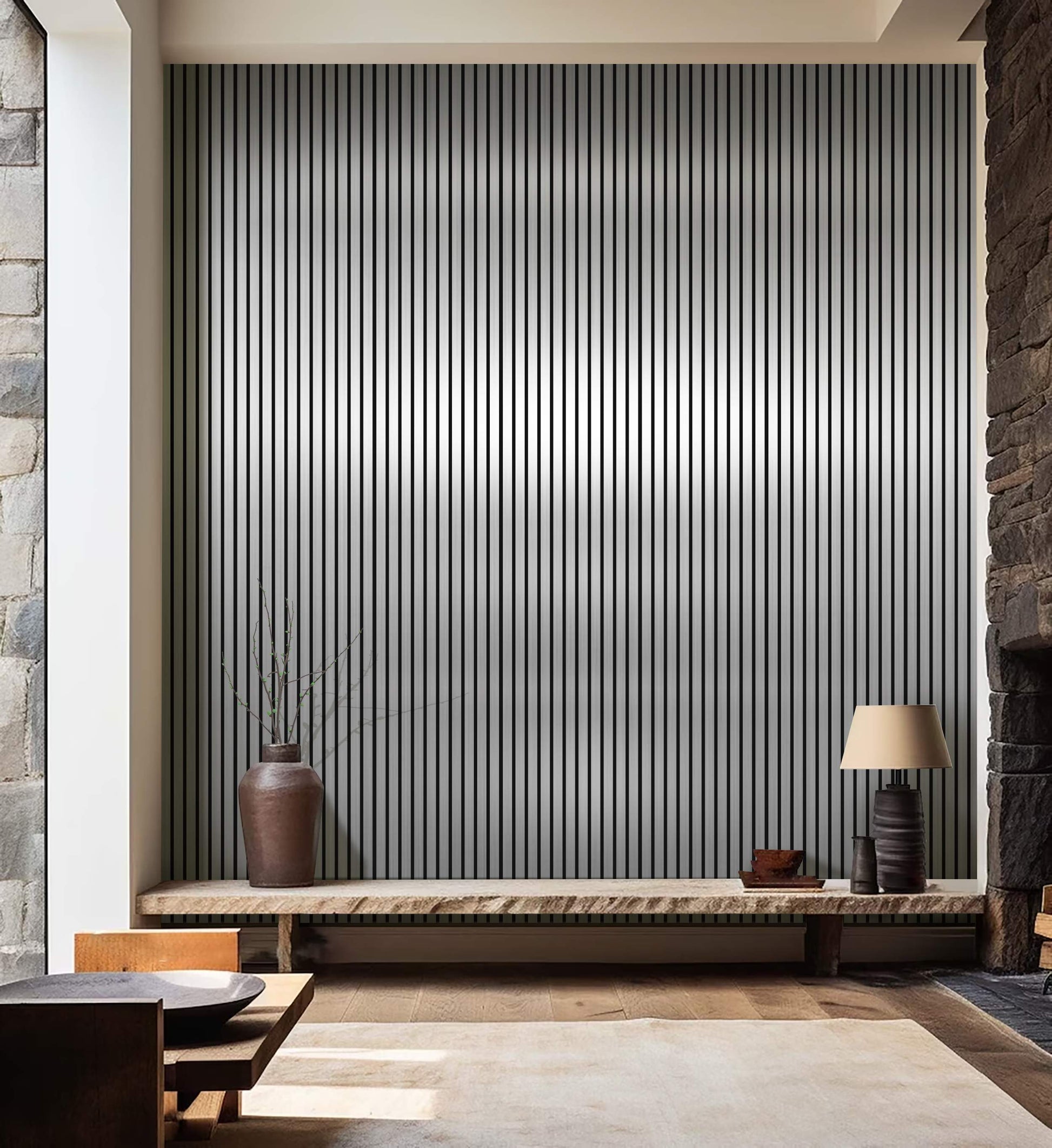 Metallic Silver 3D Acoustic Wall Panels