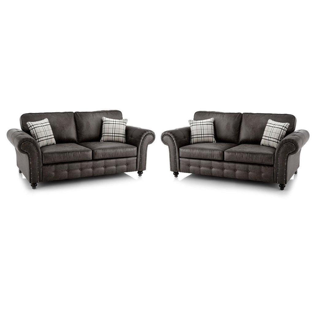Oakland Black 3+2 Seater Sofa set