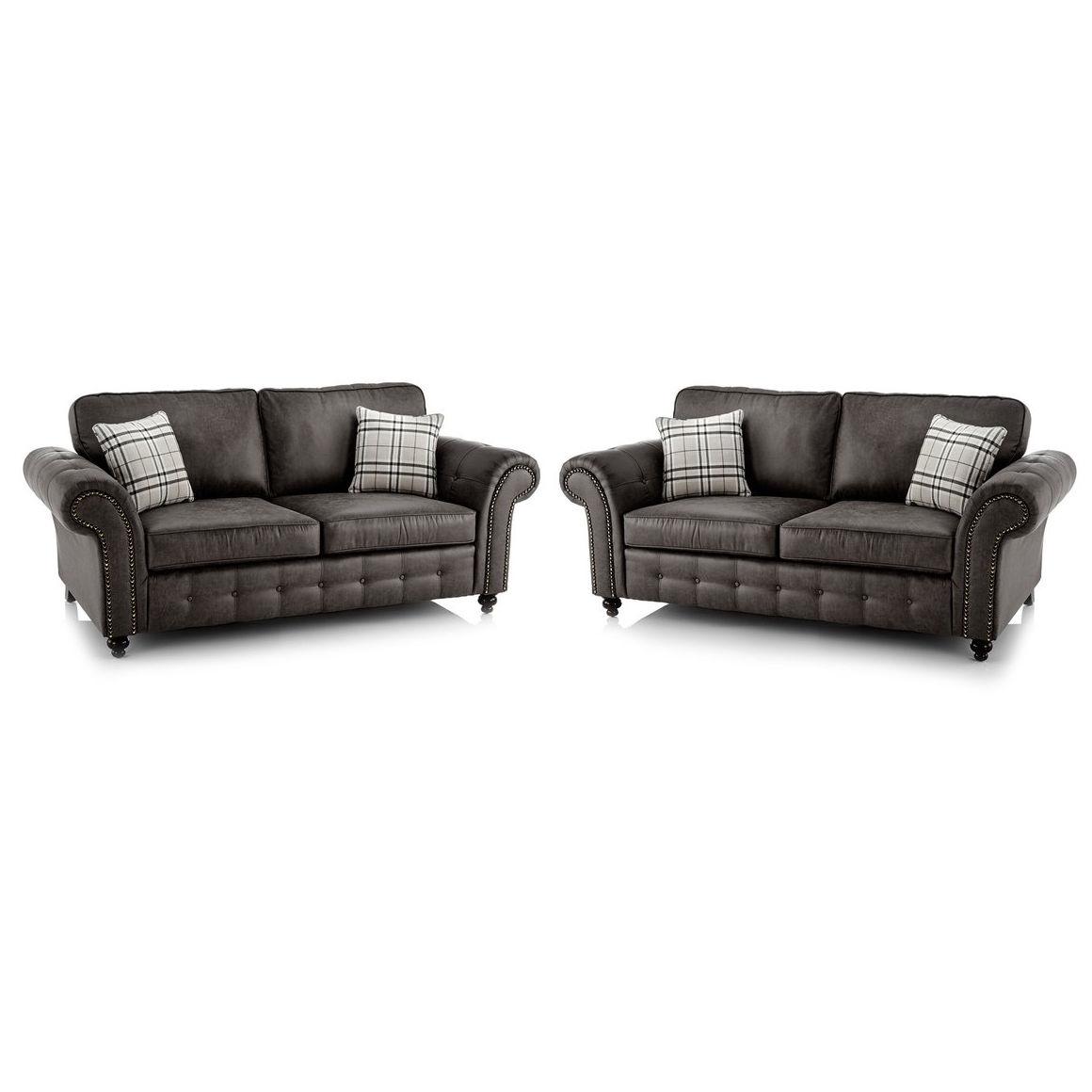 Oakland Black 3+2 Seater Sofa set